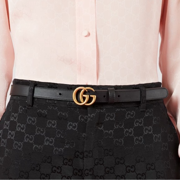 Gucci Accessories - Gucci Leather Belt with Double G Buckle